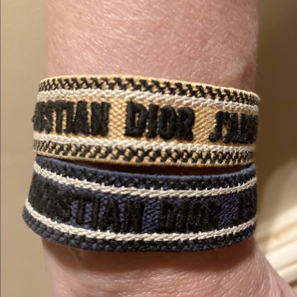 Christian Dior woven woven cotton J’Adior friendship Bracelet set.